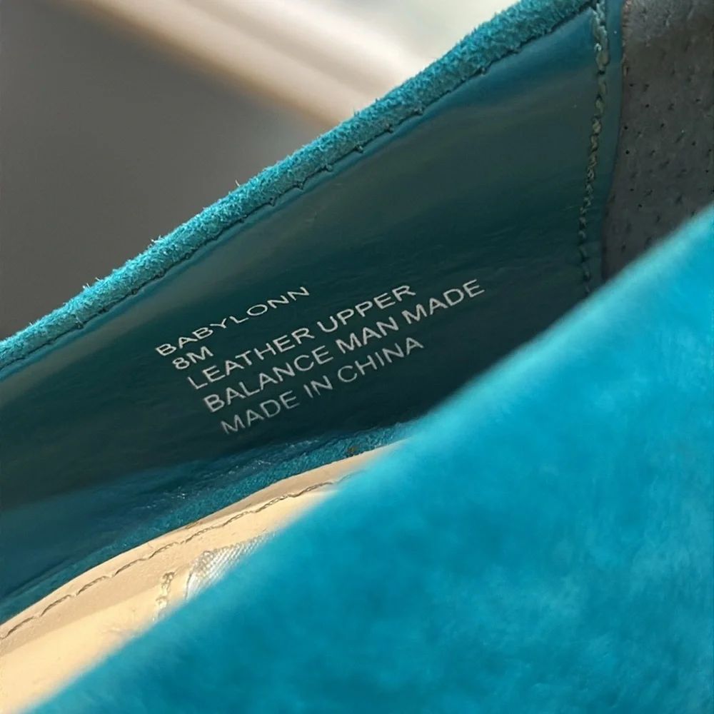 Steve Madden Babylonn Teal Suede Platform Heels - 8